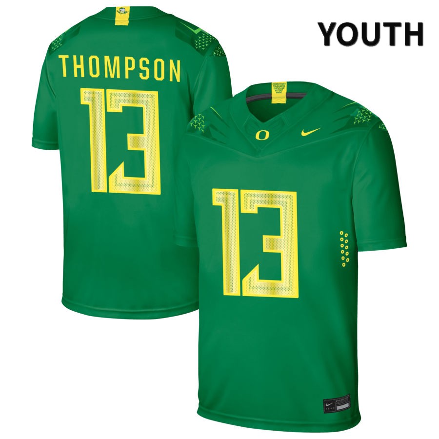 Oregon Ducks Youth #13 Ty Thompson Football College Authentic Green NIL 2022 Nike Jersey GJG66O0G